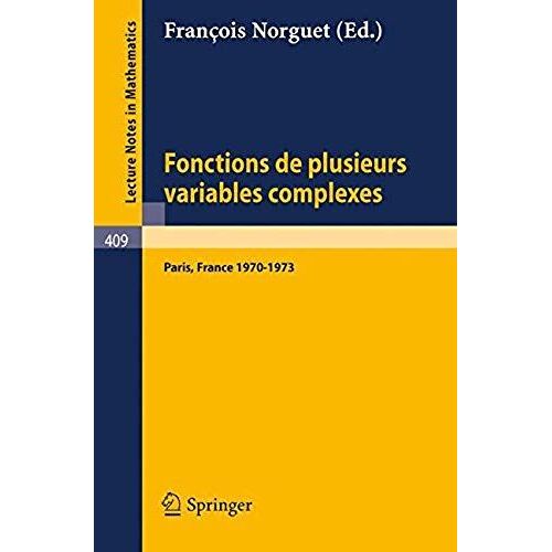 Fonctions De Plusieurs Variables Complexes