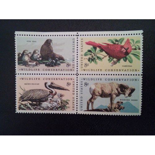 Timbre Etats-Unis Yt 963 A 966 Série; Conservation De La Faune 1972 ( 061112 )