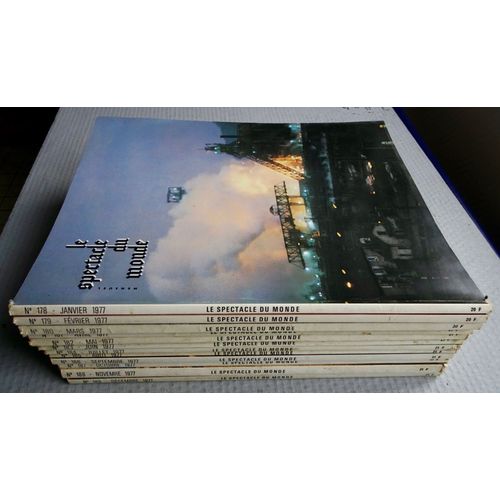 Revue "Le Spectacle Du Monde" Année 1977 Complète (N° 178 À 189)