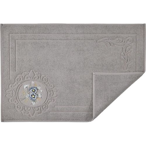 KAL-Tapis De Bain Pour Salle De Bain - Tapis De Sol 100% Coton - Linge De Toilette - Tapis De Douche Lavable (Mélange Anthracite Et Marron)