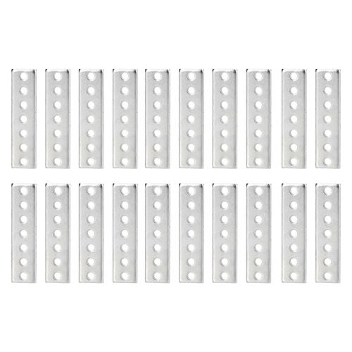 20 Pcs Support Plat En Acier Galvanisé Haute Résistance À La Flexion Résistant Métal Plaques De Réparation Accolades Droites