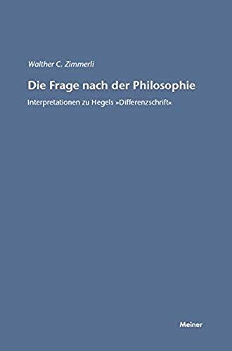 Die Frage Nach Der Philosophie (German Edition)