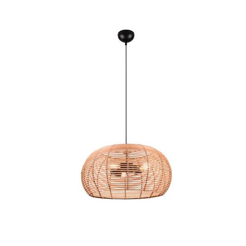 Suspension Led Métal Et Rotin Culot E27 50 Cm - Trio - Inga