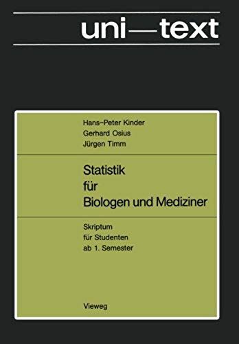 Statistik Für Biologen Und Mediziner