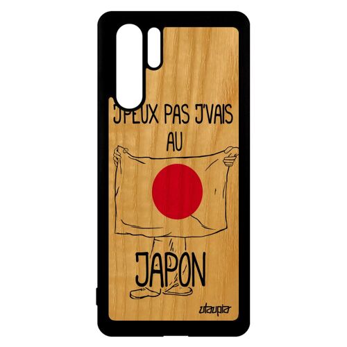 Coque Huawei P30 Pro Bois Silicone J'peux Pas J'vais Au Japon Housse Dessin Case Drapeau Japonais Foot Jeux Olympiques Smartphone De