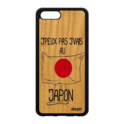 Coque Bois Honor V10/View 10 Silicone J'peux Pas J'vais Au Japon Drapeau Japonais Jo Telephone Housse Case Unique Foot 4g Humour De