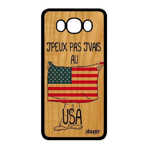 Coque Silicone Samsung J7 2016 Bois J'peux Pas J'vais Aux Usa Foot Telephone Drapeau Americain Jo Football Basket Nfl Humour Galaxy
