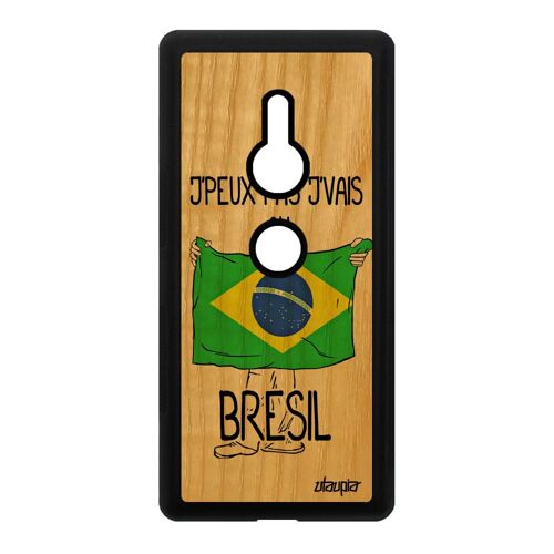 Coque Bois J'peux Pas J'vais Au Bresil Pour Xperia Xz2 Silicone Humour Foot Jeux Olympiques Housse Basket Copa America Etui Jo Sony