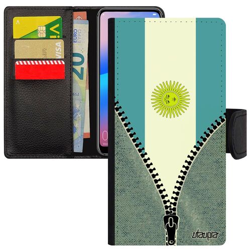 Coque Pour A50 Rabat Portefeuille Drapeau Argentine Argentin Basket Personnalisé Foot Football Jo Bumper Antichoc En Samsung Galaxy