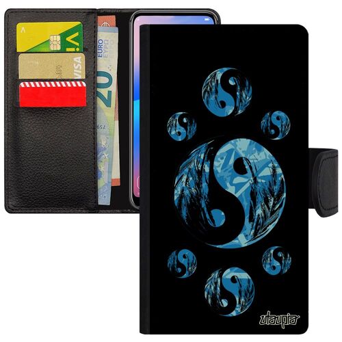 Coque Yin Et Yang Iphone 5 5s Se Harmonie Portable Ying Noir Rigide Motif Imprimé Garcon Image Plume Bleu Energie De Apple