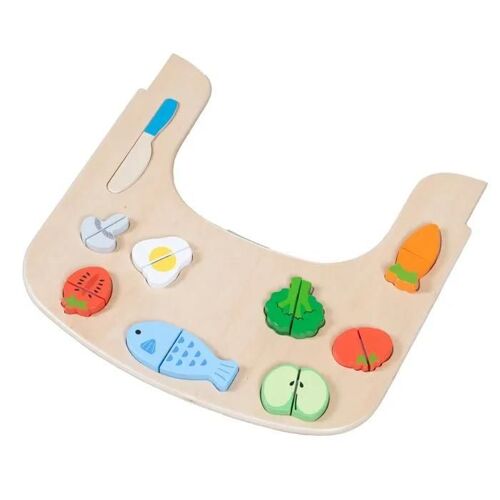 Plateau En Bois Pour Chaise Haute Roba - Sit Up Flex - Avec Fruits Et Légumes Magnétiques - Naturel