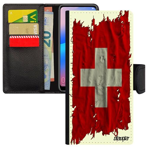 Coque Xiaomi Mi 9t Porte Cartes Drapeau Suisse Football Etui Foot Tissu Jeux Olympiques Telephone Magnetique Unique Portable Basket