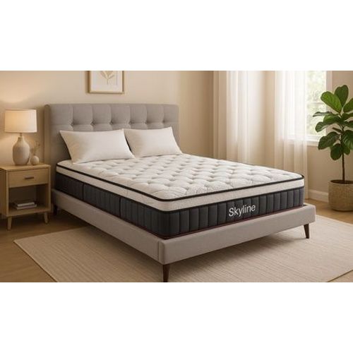 Matelas Skyline à mémoire de forme et ressorts ensachés Sampur : 200 x 200 cm