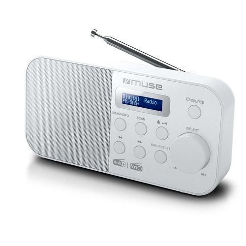 Muse M-109 Dbw Blanco Radio Dab+/fm Portátil Con Altavoz Integrado Y Pantalla