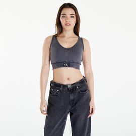 Calvin Klein Jeans Label Washed Rib Crop Top Washed Black L