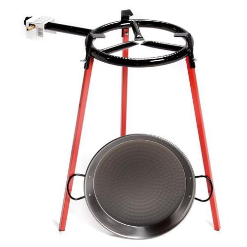 Set paëlla réchaud diffuseur 30cm + plat acier + 3 pieds