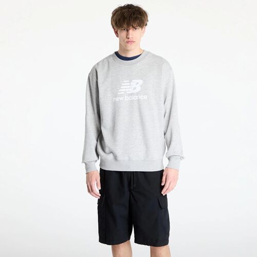 Sweatshirt New Balance Stacked Logo French Hoodie Grey S