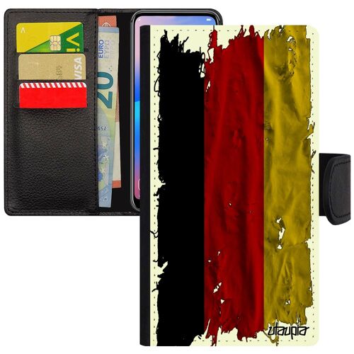 Coque Pour Iphone Se 2020 Rabat Portefeuille Drapeau Allemagne Allemand Football Magnetique Euro Foot De Protection Rigide Jo
