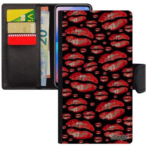 Coque Antichoc Iphone Se 2022 Simili Cuir Levres Fantaisie Bouche Personnalisé Femme Colore Cigarette 64 Go Smack Dessin Rouge