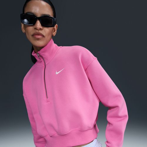 Sweat Court À 1/4 De Zip Nike Sportswear Phoenix Fleece Pour Femme - Rose
