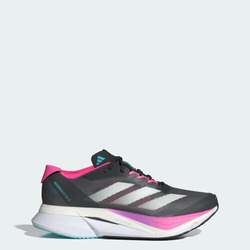 Chaussure Adizero Boston 12 Adidas - Grey Five / Crystal Jade / Lucid Pink - 42 2/3