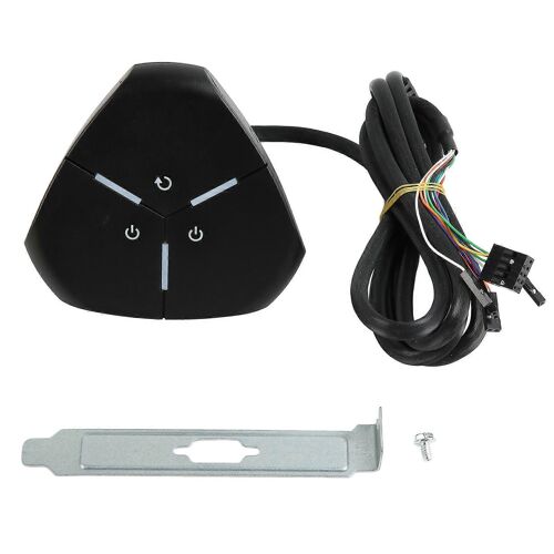 Bouton d'alimentation PC Double interrupteur d'alimentation Commutateur d'ordinateur de bureau ABS robuste et très durable pour ordinateur de bureau