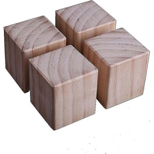 Ensemble de 4 pieds de meubles en bois Meubles de maison Riser Meubles Pieds Lit Augmentation 5x5x8cm