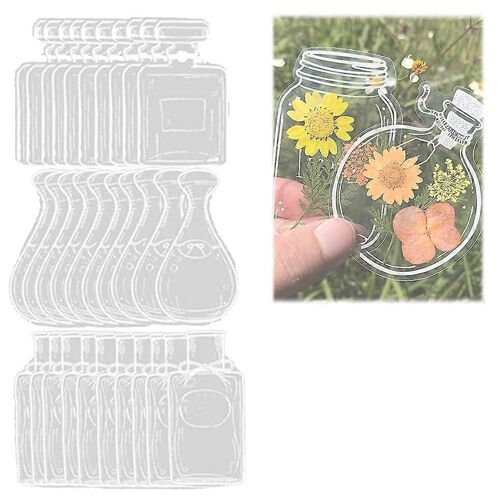 30 Pcs Transparent Fleurs Séchées Signets Maison Belle Fleur Signets Diy Fleur Séchée Marque-Page Verrerie Autocollants