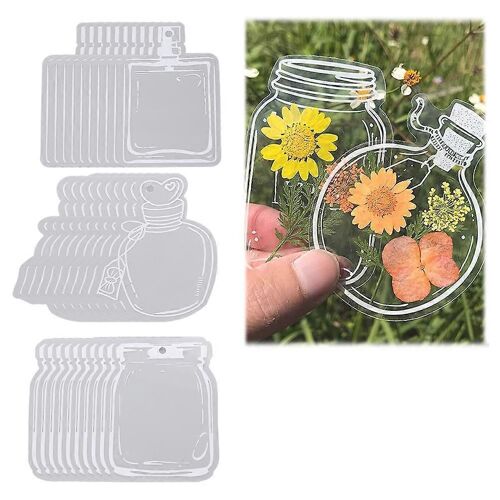 30 Pcs Transparent Fleurs Séchées Signets Maison Belle Fleur Signets Diy Fleur Séchée Marque-Page Verrerie Autocollants