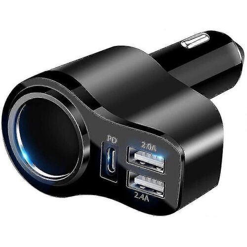 4 En 1 Usb C Chargeur De Voiture 36w Usb Allume-Cigare Socket Splitter Adaptateur