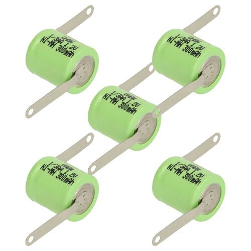 vhbw 5x NiMH pile bouton de remplacement pour type 1/3AA 300mAh 1,2V convient pour les batteries de modélisme etc.