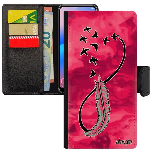 Coque S20 en cuir silicone infini case SM-G981F/DS Rose fidelité amour femme oiseau personnalisé pastel ciel pochette Samsung galaxy