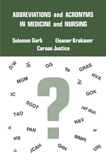 Abbreviations And Acronyms In Medicine And Nursing