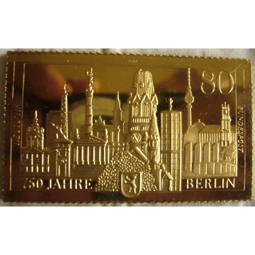 Lingot Plaque Or-750 Jahre-Berlin-Allemagne