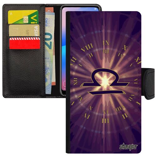 Coque S24 À Rabat Porte Cartes Signe Balance Original Astronomie Etoiles Astrologique Homme Violet Soleil Galaxie De Samsung Galaxy