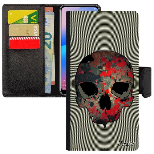 Coque Rabat Pour Samsung S10 Plus Portefeuille Tete De Mort Electro Magnetique Peinture Portable Pirate Rouge Telephone Crane Galaxy