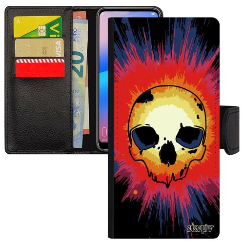 Coque Rabat Pour Samsung A51 Tete De Mort Tattoo Smartphone Horreur Street Art Violet De Protection Squelette Homme Dessin En Galaxy