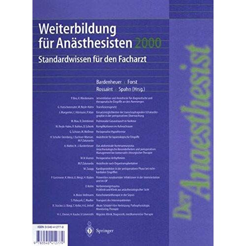 Weiterbildung Für Anästhesisten 2000