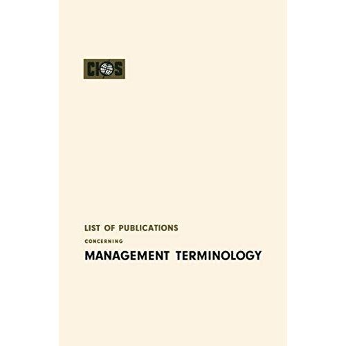 List Of Publications Concerning Management Terminology