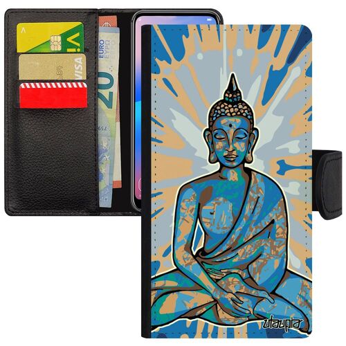 Coque Iphone 13 Mini Bouddha Soleil Portable De Protection Smartphone Nepal Chine Assis Spirituel Bleu Fantaisie Chinois Femme