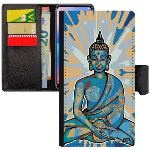 Coque Pour A5 2015 Simili Cuir Portefeuille Bouddha Chinois Femme Antichoc Assis Fantaisie Zen Graphique Original 4g Samsung Galaxy