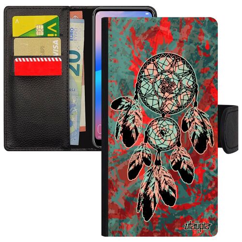 Coque S23 Simili Cuir À Rabat Portefeuille Attrape Reve De Protection Fantaisie Coquillage Perles Pochette Homme Noir Samsung Galaxy