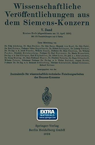 Wissenschaftliche Veröffentlichungen Aus Dem Siemens-Konzern