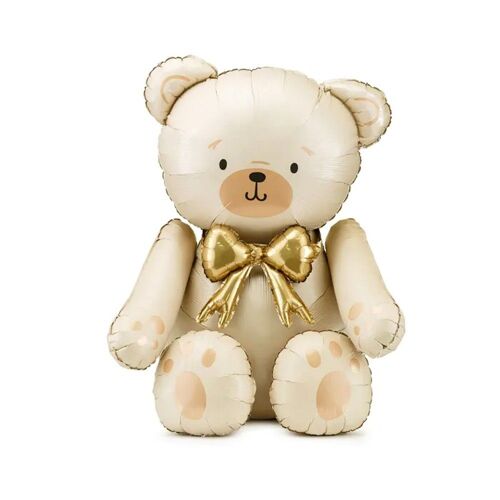 BALLON ALUMINIUM OURSON NUD 75X84CM CRÈME