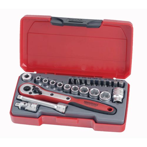 Jeu de douilles & embouts 1/4 4-13mm 24 pcs Teng Tools T1424