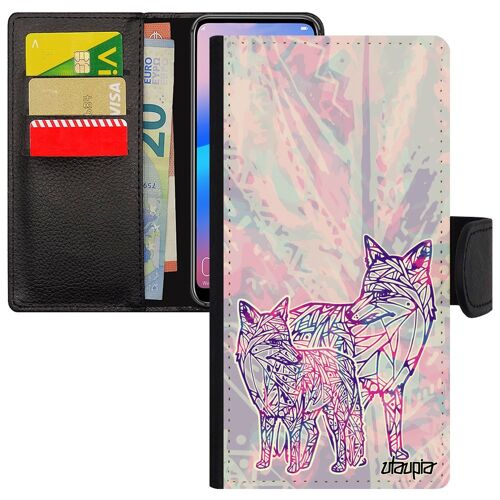 Coque Renard Huawei Y5 2018 Portefeuille Azteque Personnalisé Goupil Plume Telephone Bebe Multicolore Housse Leather Pastel Tribal