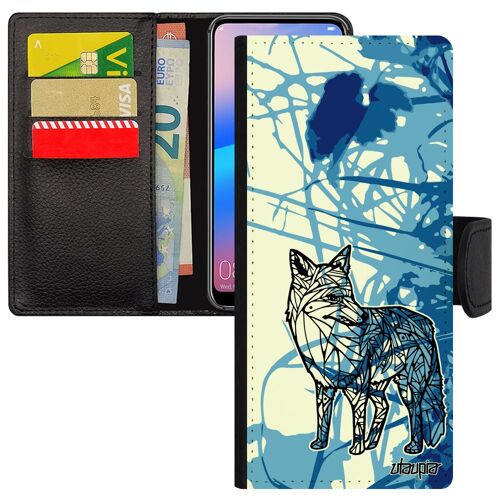 Coque Samsung A05s Rabat Portefeuille Renard Pas Cher Roux Feuilles Housse Bleu Graphique Montagne Tribal Dessin À Clapet De Galaxy
