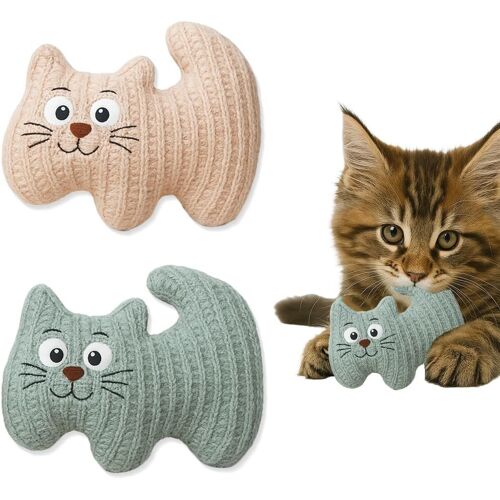Kalanka-Lot De 2 Jouets À L'herbe À Chat, Souris Pour Chat, En Peluche, Doux Et Moelleux, Apaisant (B)