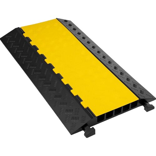 MEVRONISSHOP-Rampe de Protection de Câble Exterieur 35 x 4 mm Rampe de Cache-Câble 5 Canaux Passe Câble Sol Protecteur de Câble Sol Goulotte Passe Câble Couvre Câble Parking Entrepôt Concert Hôtel Sc