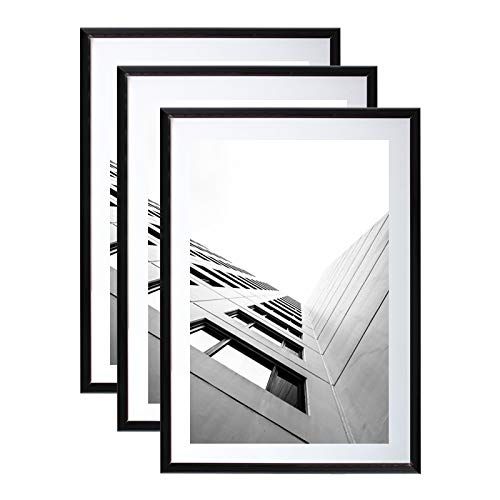 Cadre Photo Argent en Résine Format A3 (29.7x42 cm) (lot de 3) - Vitre en Plexi
